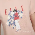 Camiseta de manga corta de verano estampada de moda para mujeres